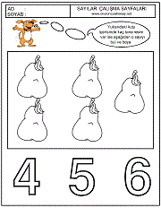 çocuklara sayıları öğretmek için çalışma sayfaları